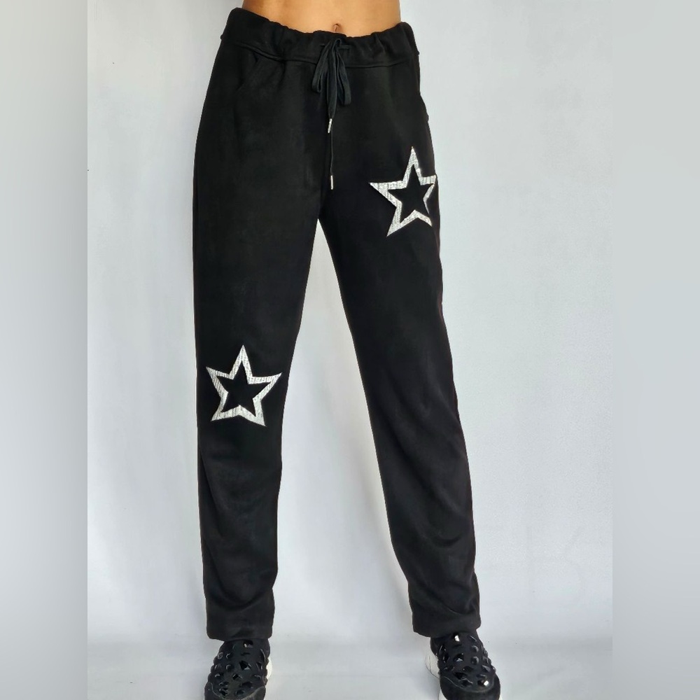 Others Follow Black Joggers with White Star Pattern